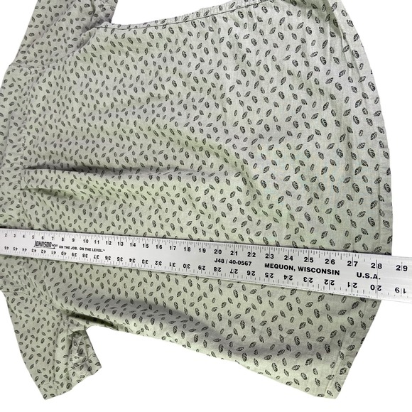 14th & Union Mens Olive Green Floral Short Sleeve Button Down Shirt Size M - Picture 9 of 11